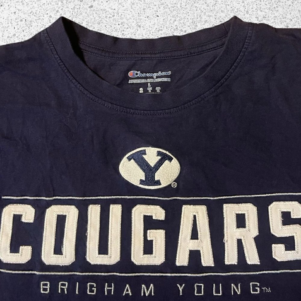 BYU Champion College Shirt navy blue men’s L - Picture 5 of 6
